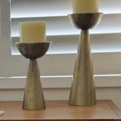 Pottery Barn Brass Candle Holders