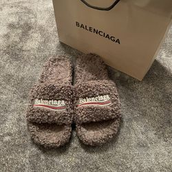 Balenciaga Fur Slides 