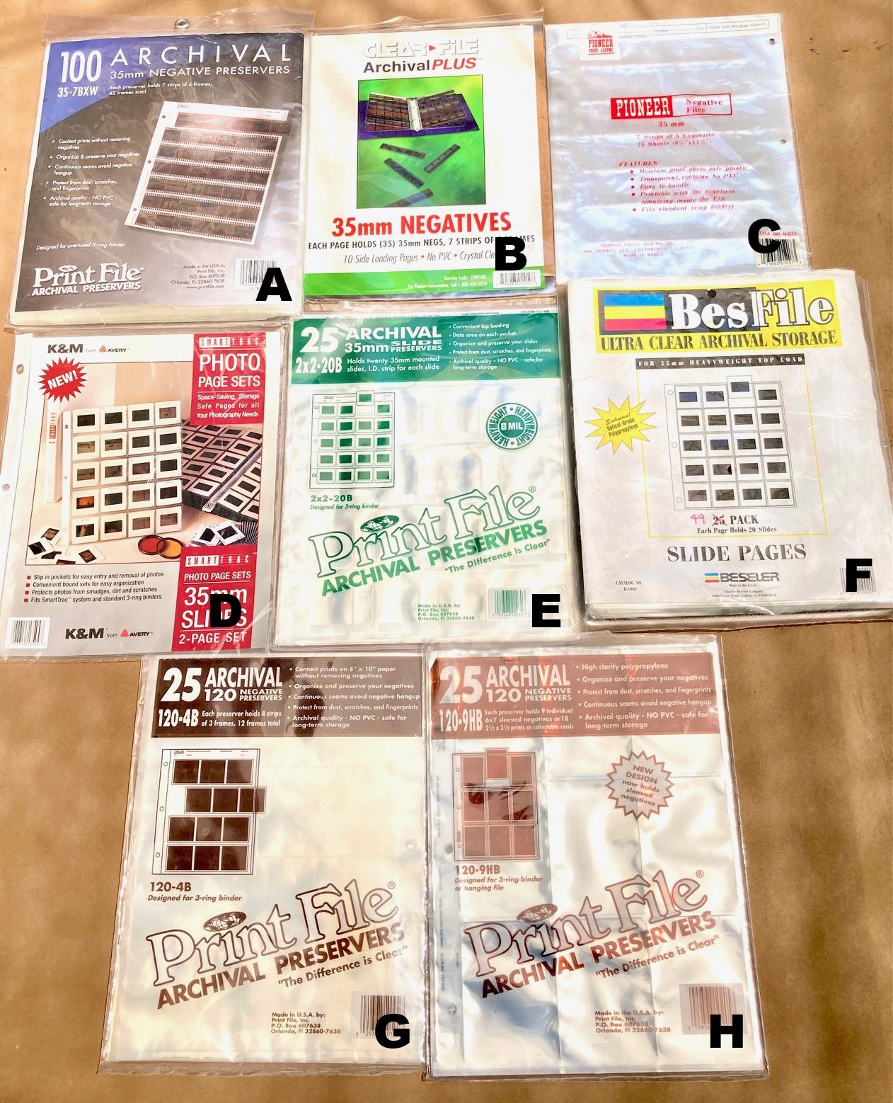 Negative & Slide Preservers Variety Combo 35mm & 120 New & Opened Packages