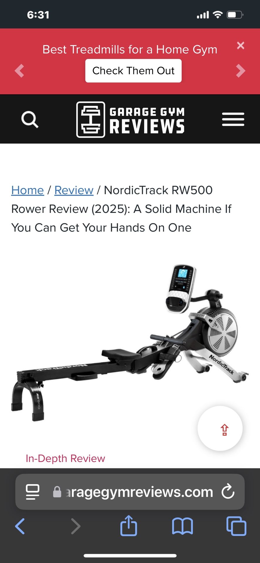 NordicTrack RW500 Rowing Machine