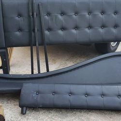 Beautiful Full Size Frame Bed  Black Leather $60