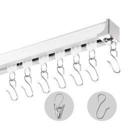 570*Ceiling Curtain Track Set, 8.9 FT/2.7 Meter, Sliding Ceiling Track System for Curtains, Room Divider Curtain Track Ceiling/Wall Mounted for Living