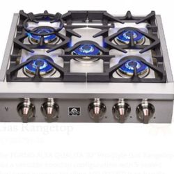 30" FONTO STAINLESS STEEL PRO RANGE TOP