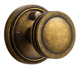 4 Pack Antique Brass Bronze Door Knob Interior Privacy Door Knobs with Lock Door Handle Bedroom and Bathroom Zinc Alloy