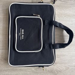 Bag-All Bleecker Street NYC Black Canvas Tote / Laptop Case with Pouch