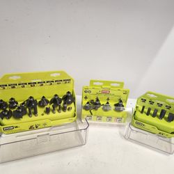 Ryobi 3 Router Bit Sets Totaling 23 Bits 