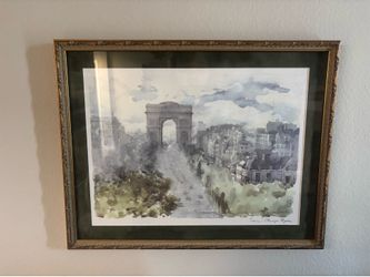 Set of 2 Framed Paris Street Scene Prints – 15” x 19”