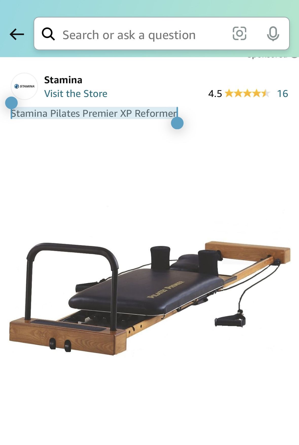 Stamina Pilates Premier XP Pilates Reformer Machine exercise workout foldable for storage