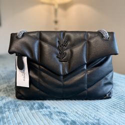 Luxury Quilted  Black Faux Leather Bag 