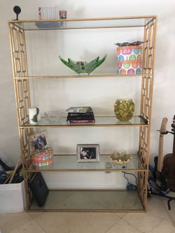 Matte gold china cabinet (or Best Offer)