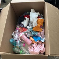 Baby Girl Clothes And Bottles 