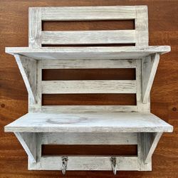 Shabby Chic Shelves With Coat Or Key Hooks 