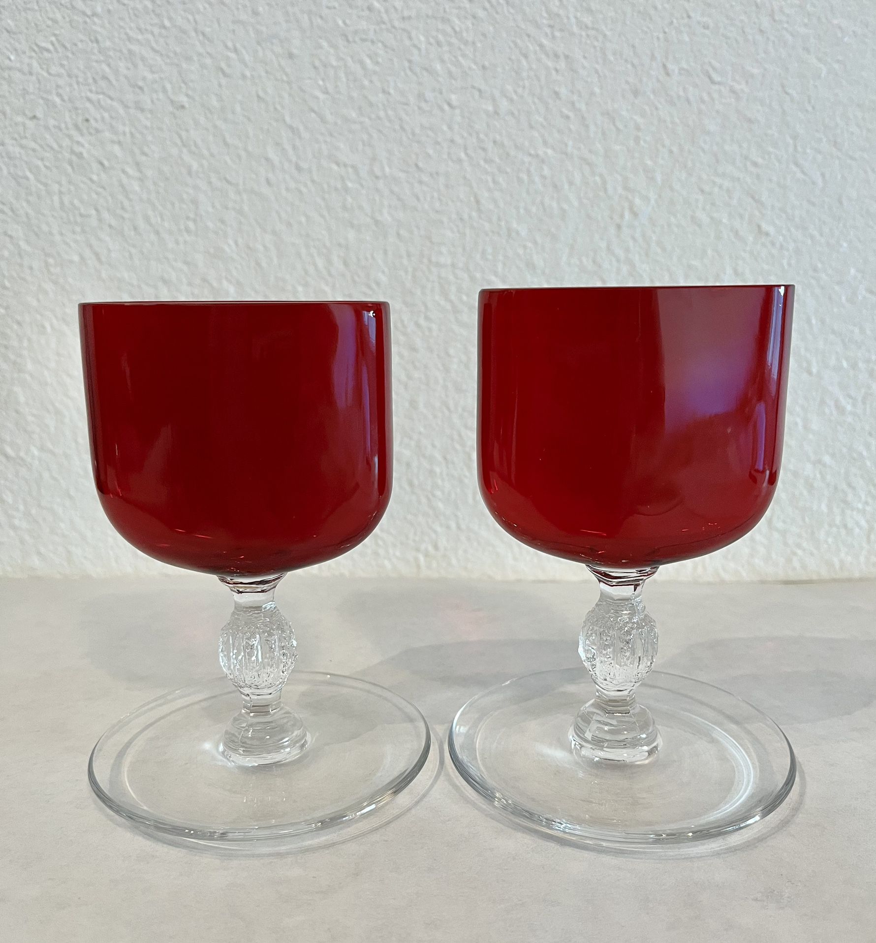 Vintage Glassware Ruby Red/Clear Cambridge Cigarette Holders