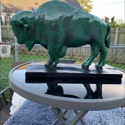 Stone Colored Lion Statue