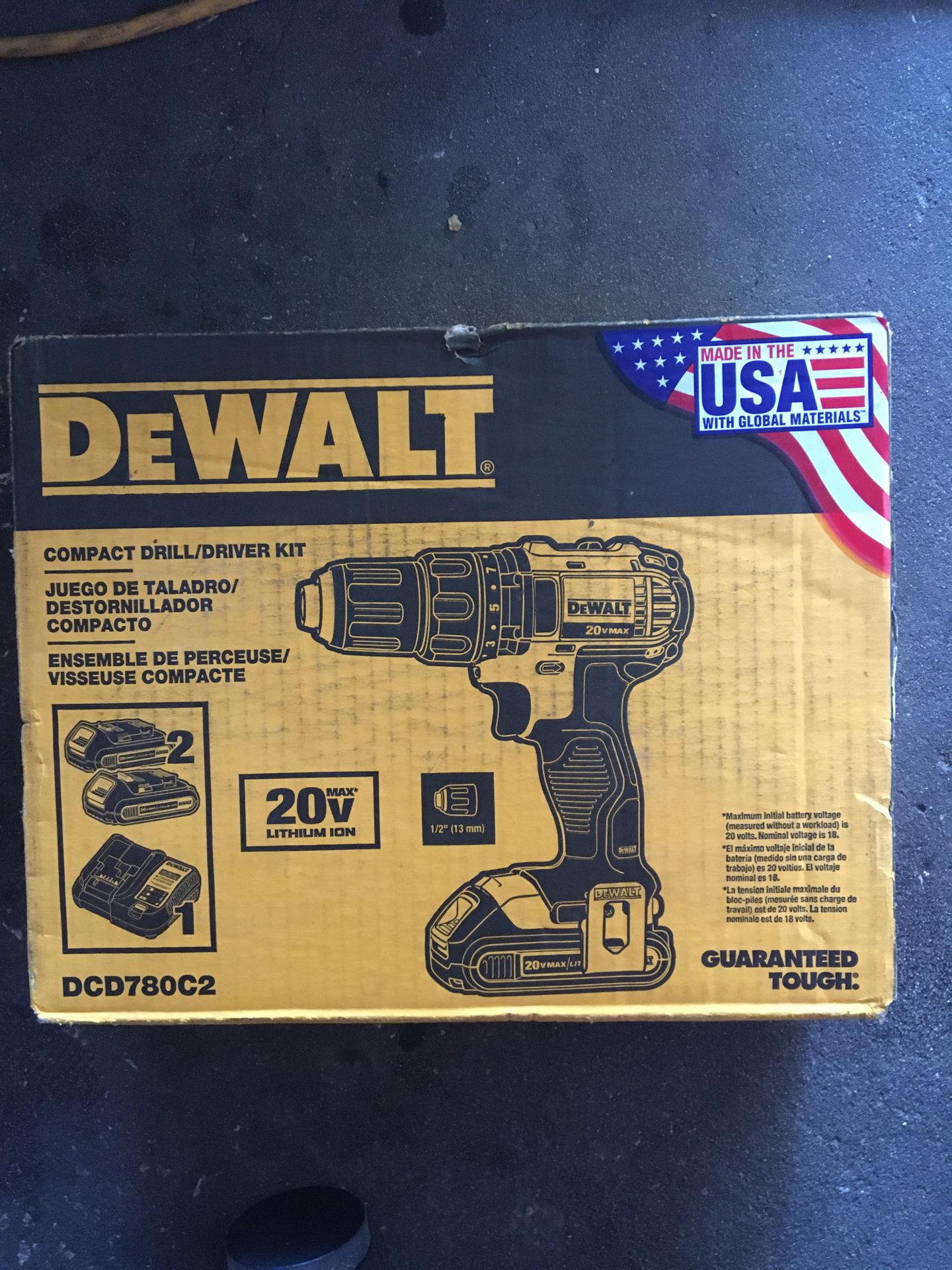 DeWALT Compact Drill/Driver Kit 20v Lithium Ion