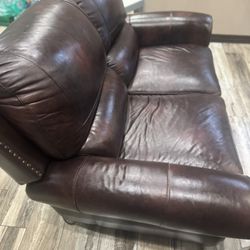 Faux Leather Sofa  And Love Seat 