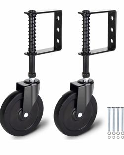 Heavy Duty Gate Wheel, Fence Spring Loaded Gate Caster Wheel, Farm Gate Support Wheel, Outdoor Gate Helper for Wooden PVC Fences, Gate Caster Kit with