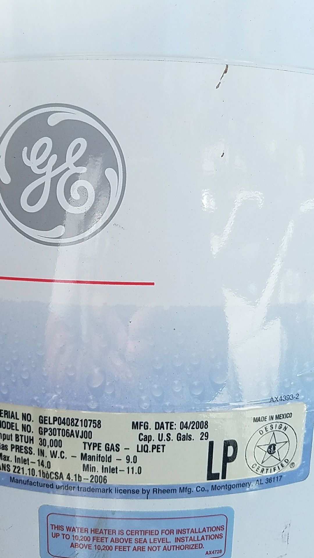 GE BRAND NEW WATER HEATER 29 GALLONS PROPANE GAS for Sale in Whittier, CA -  OfferUp