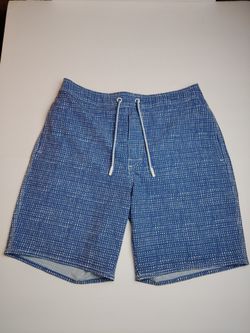 Johnnie-O Men's Half Elastic 7" Board/ Swim Shorts Mallon Laguna Blue Medium 32"