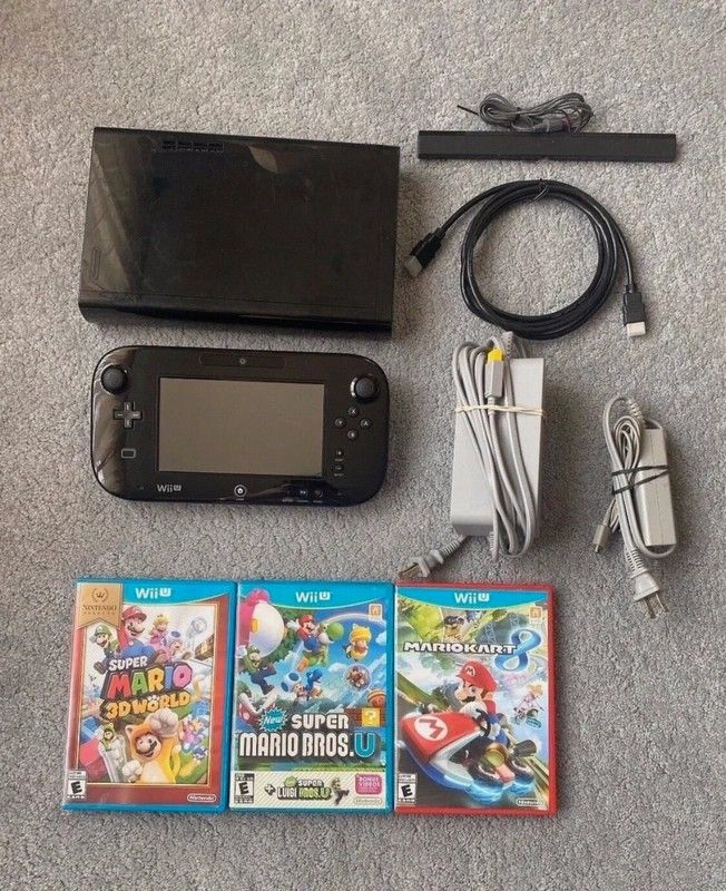 Wii U Console Black 32GB Complete Bundles and Sets! You Pick Games! All Cords!