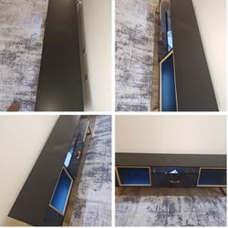 Black Gold LED TV Stand