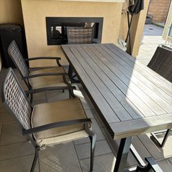 Patio Set with Walnut Finish