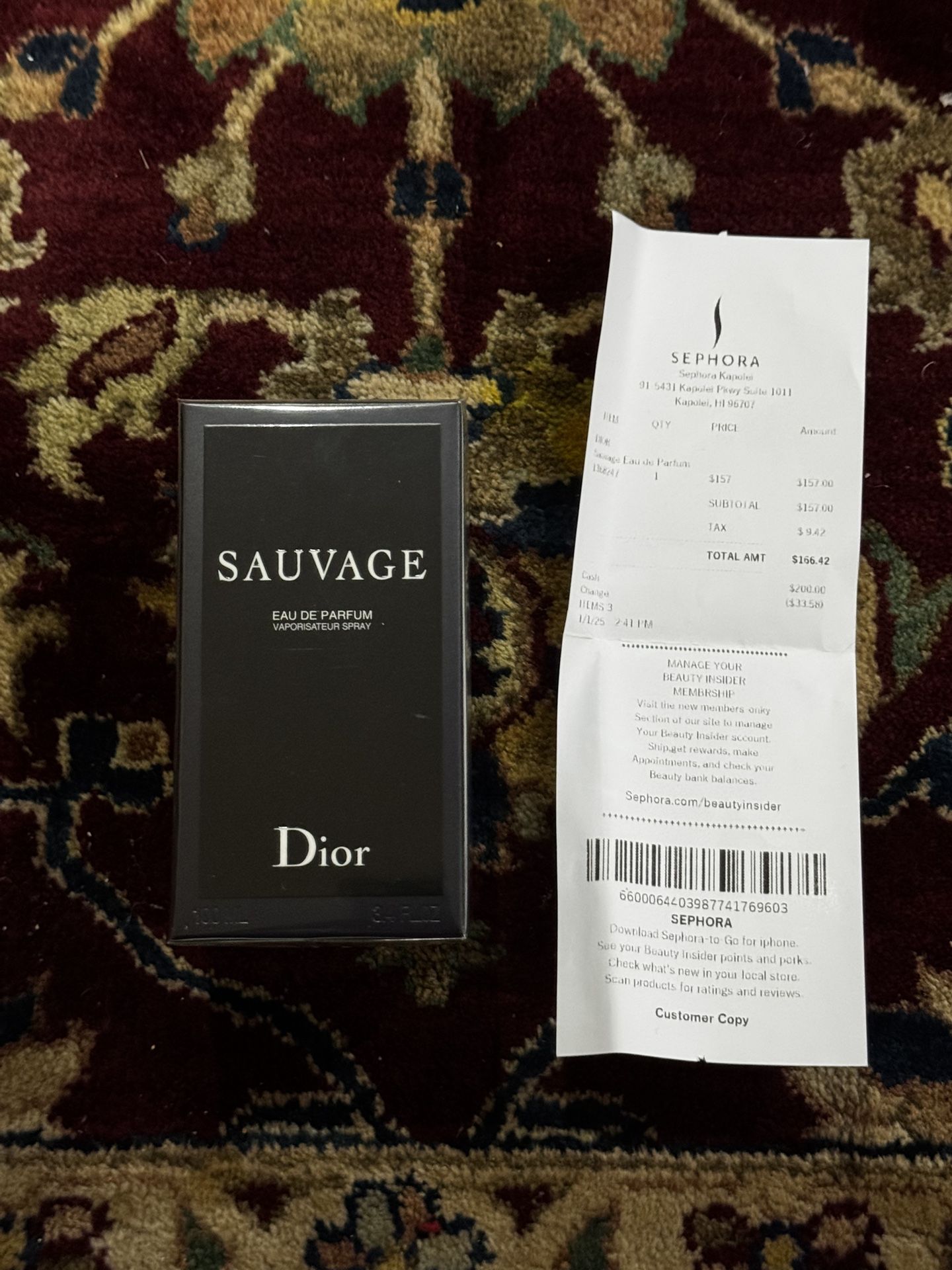 Dior Sauvage 3.4 Oz - Sealed