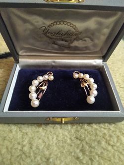 14k Gold Filled Vintage Yoshihara Pearl Earrings 