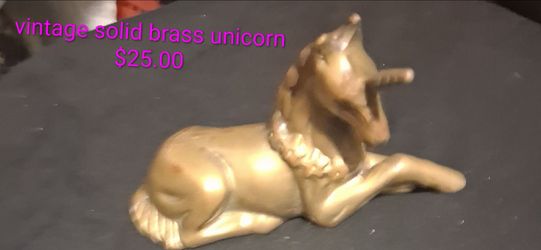 Vintage solid brass unicorn