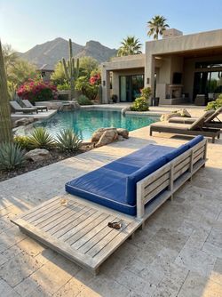 RH Maldives Teak Sofa + Matching Ottoman | FREE DELIVERY | Retail $5,790