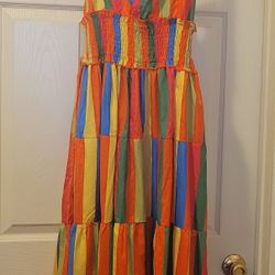 Summery Back Tie Long Dress fits size 1X/2X