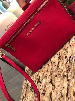 fire engine Red Michael Kors Clutch