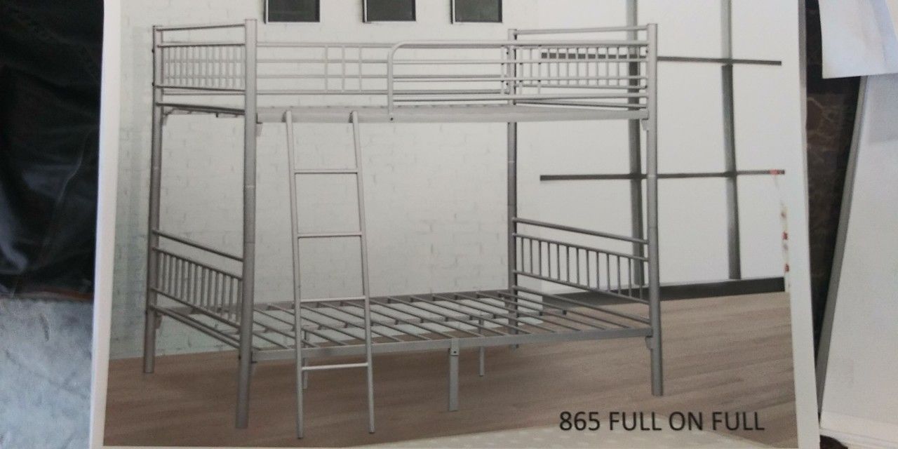 New silver Bunk bed Twin / Full $ 499.00 with mattress