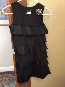 Girls black ruffle dress size 12
