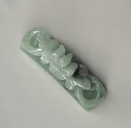 Natural Grade A Lotus Jadeite Half Bangle 
