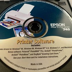Epson Stylus Color 740 Printer Software Disc $3