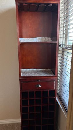 Wood Wine & Beverage Storage Cabinet with Glass Rack