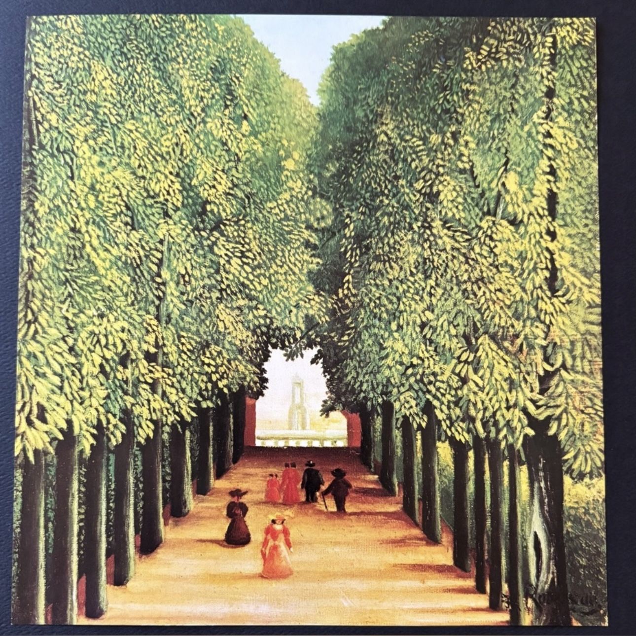 ALLEE DANS LE PARC DE SAINT CLOUD, 1908 Henri Rousseau Fine French Art Print COA Original 1975 Vintage Certificate of Authenticity Antique Italy Prin
