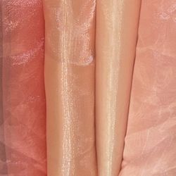 Coral/ Peach Organza Sheer Fabric 