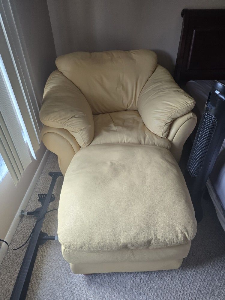 Armchair With Ottoman Yellow