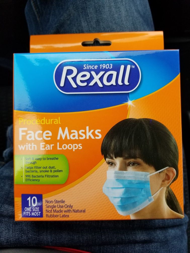 Rexall face masks. Pack of 10 for Sale in Davie, FL OfferUp