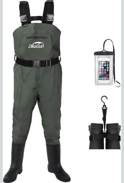 Fishing Waders US M11 for Men & Women, Waterproof 2-Ply Nylon/PVC Chest Wader with Boots for Outdoor, Sizes 4-13 Bootfoot