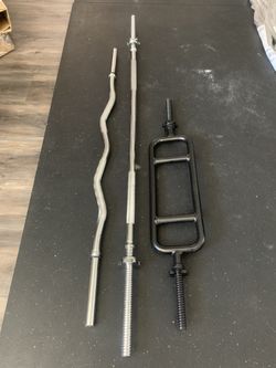STANDARD SET (straight bar, ez curl bar, tricep bar) NEW WORKOUT GYM EQUIPMENT