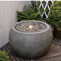 FF1017 Garden Water Fountain Outdoor Large Round Bubbler Water Feature Indoor with Lights & Pump and