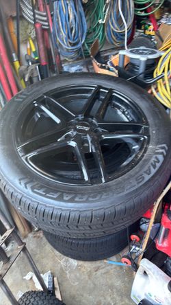 Full set of American racing tires and rims