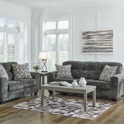 Lonoke Gunmetal Living Room Set (Sofa, Loveseat , Couch Sectional Options 
