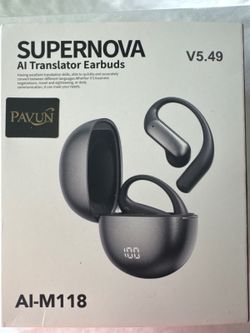 PAVUN Supernova AI-M118 Bluetooth Translation Earbuds with Charging Case New