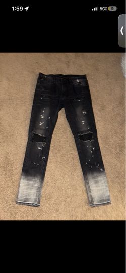 KDNK Comfort Stretch Skinny Jeans Black Dark Wash Distressed 5-Pocket NWT