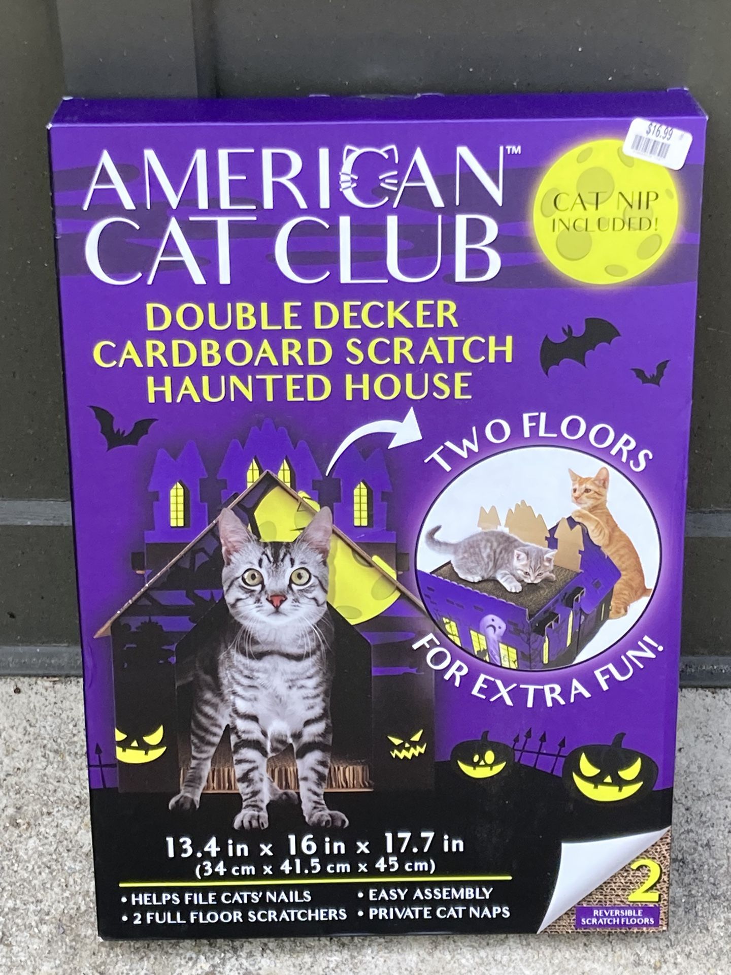 New In Box Cardboard Halloween Cat Scratch House For Cats