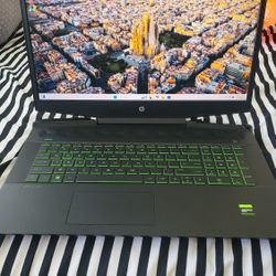 HP Pavilion Gaming 17.3in FHD, i5-10th gen, geforce GTX 1650 16gb ram, 512gb ssd, cracked at right hinge cover but dies not affect the function. Comes